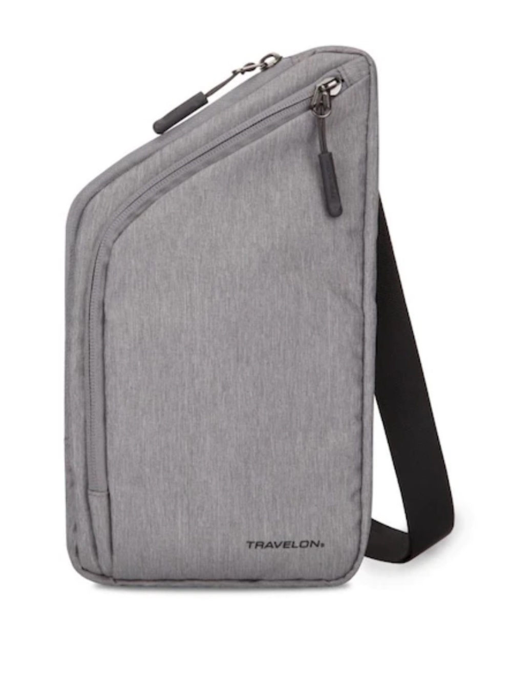 Travelon NWT World Travel Essentials 5.5 x 9.5 x 1 Heather Gray Crossbody Bag